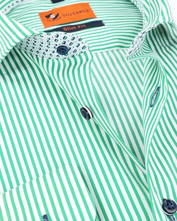 Suitable Shirt Stripes Green 174-6