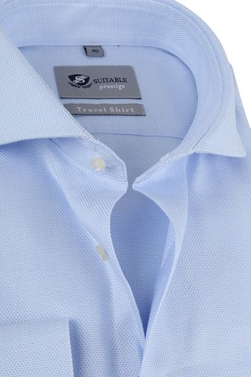 Suitable Shirt Travel Blue Jacquard