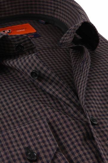 Suitable Shirt Vichy Checks Brown
