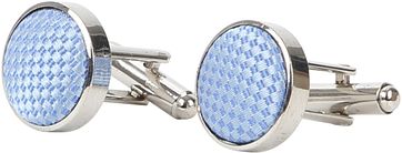 Suitable Silk Cufflinks Light Blue