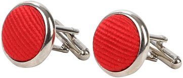 Suitable Silk Cufflinks Mid Red