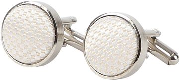 Suitable Silk Cufflinks Off White