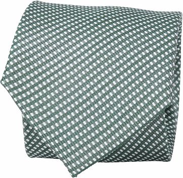 Suitable Silk Tie Side Checks Green F91-23