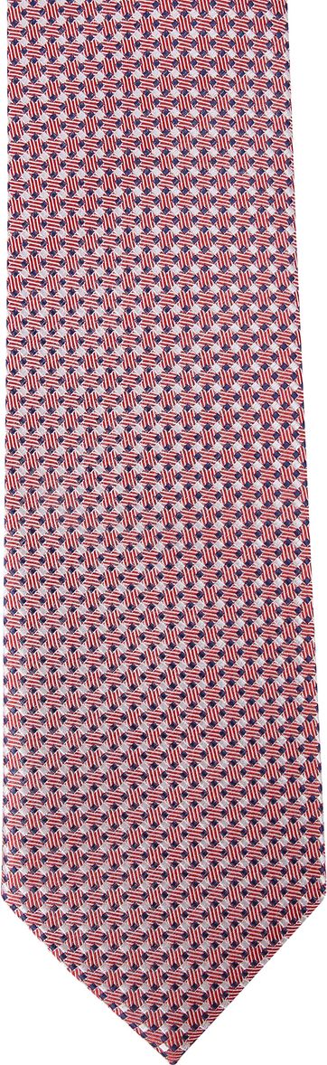 Suitable Silk Tie Side Checks Red F91-5