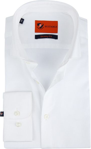Suitable Skinny-Fit Hemd Weiß
