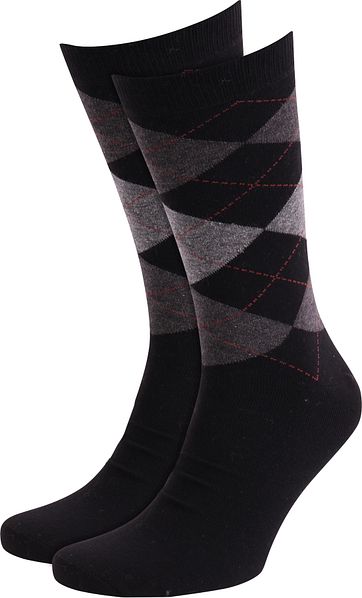 Suitable Socken Kariert Schwarz 