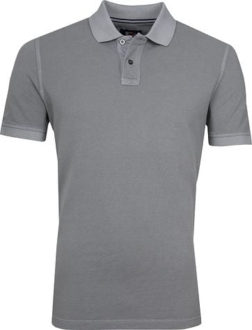 grey polo shirt