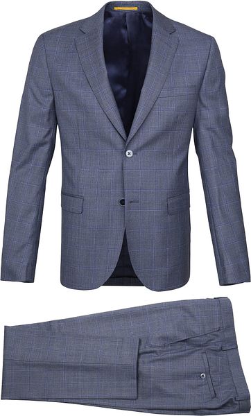 Suitable Strato Anzug Indigo Karo