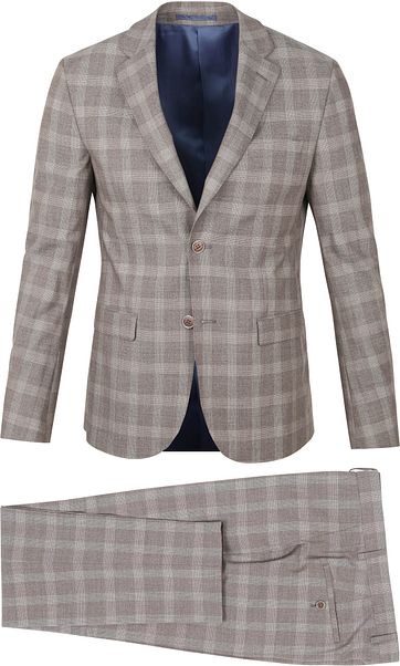 Suitable Strato Suit Check Beige