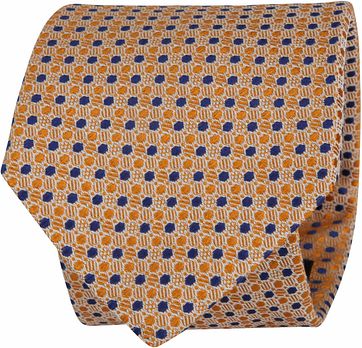 Suitable Stropdas Stippen Oranje Navy