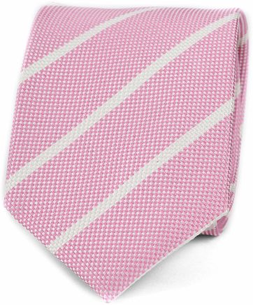 Suitable Stropdas Stripe Pink