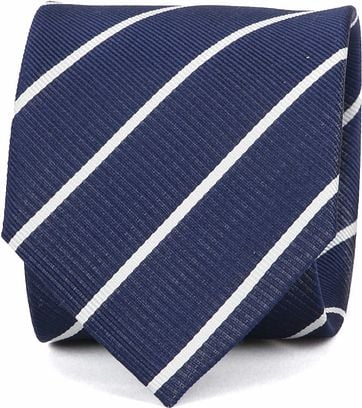 Suitable Stropdas Twill Strepen Navy suitable kopen in de aanbieding