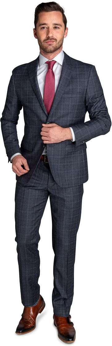 Suitable Suit Strato Windowpane Grey