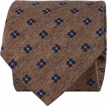 Suitable Tie Blocked Flowers Brown