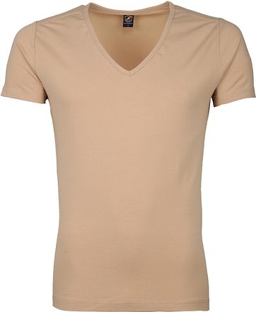 Suitable Tiefer V-Ausschnitt 2er Pack T-Shirt Beige