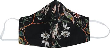Suitable Uitwasbaar Mondkapje Bloemen Zwart
