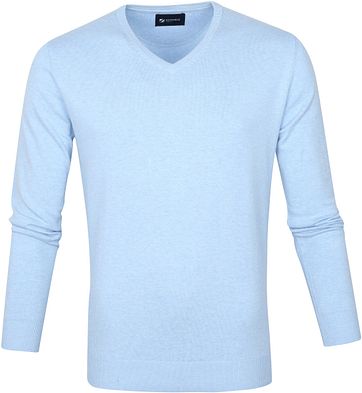 Suitable Vini Pullover V-Ausschnitt Hellblau