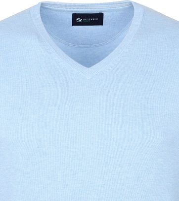 Suitable Vini Pullover V-Hals Lichtblauw