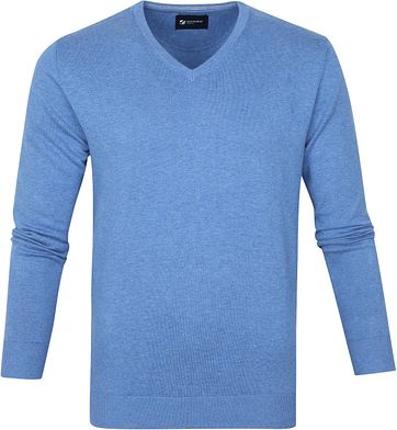 Suitable Vini Pullover V-Hals Mid Blue