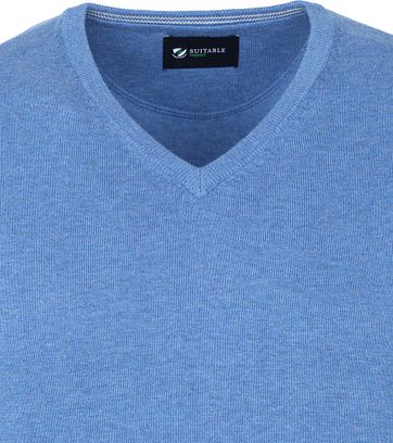 Suitable Vini Pullover V-Hals Mid Blue