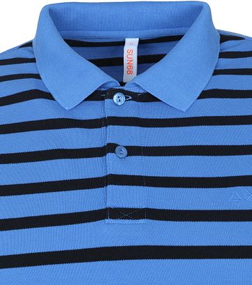 Sun68 Polo Cold Dye Stripes Blauw