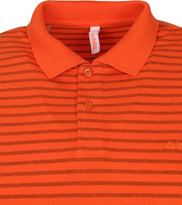Sun68 Polo Cold Dye Stripes Oranje