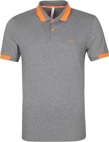Sun68 Polo Shirt Big Stripes Grey