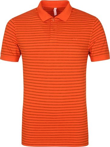 Sun68 Polo Shirt Dye Stripes Orange