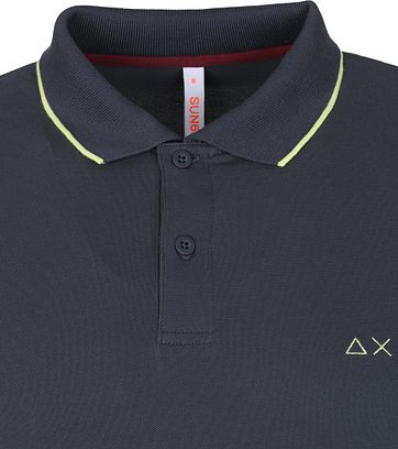 Sun68 Polo Small Stripes Antraciet