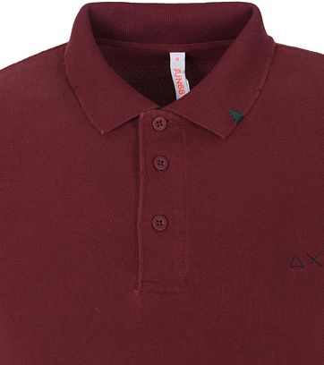 Sun68 Polo Vintage Solid Bordeaux Rood