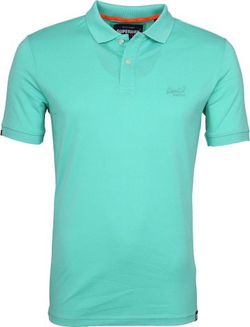 Superdry Polo Premium Turquoise superdry kopen in de aanbieding