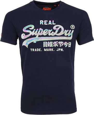 Superdry Vintage T Shirt Logo Navy superdry kopen in de aanbieding