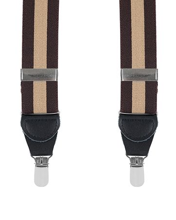 Suspenders Striped Brown + Camel