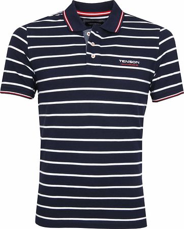 Tenson Poloshirt Gian Strepen Navy tenson kopen in de aanbieding