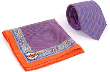 Tie and Pocket Square Silk Orange