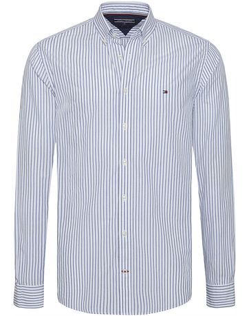 Tommy Hilfiger Overhemd Jaspe Streep Blauw
