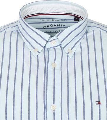 Tommy Hilfiger Oxford Overhemd Strepen Lichtblauw