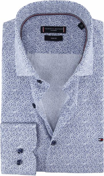 blue and white tommy hilfiger shirt