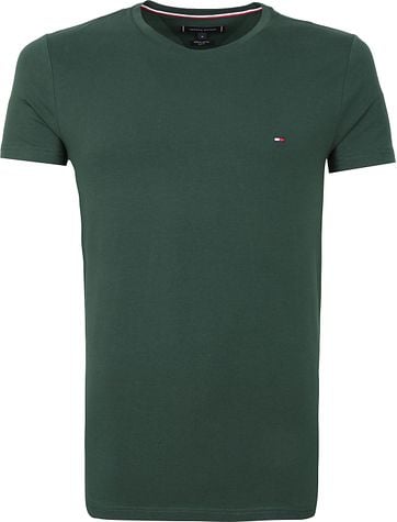 Tommy Hilfiger T-shirt Stretch Donkergroen