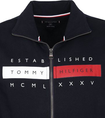 Tommy Hilfiger Zip Vest Global Donkerblauw