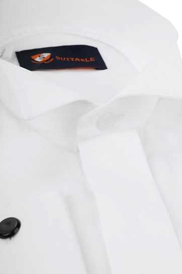 Tuxedo Shirt High Collar White