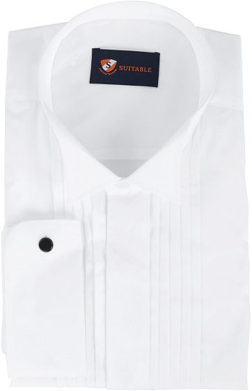 Tuxedo Shirt Pleated White