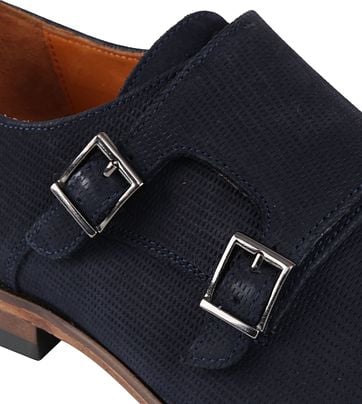 Van Lier Schoen Double Monkstrap Donkerblauw