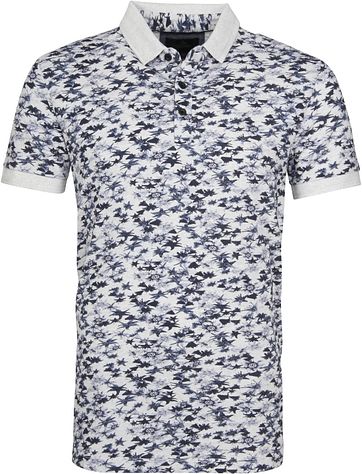 Vanguard Poloshirt Navy Biker Flowers