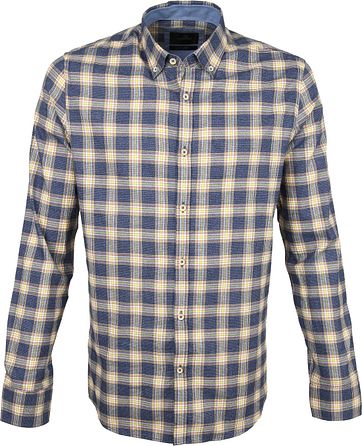 Vanguard Print Shirt Blocks Blue Beige