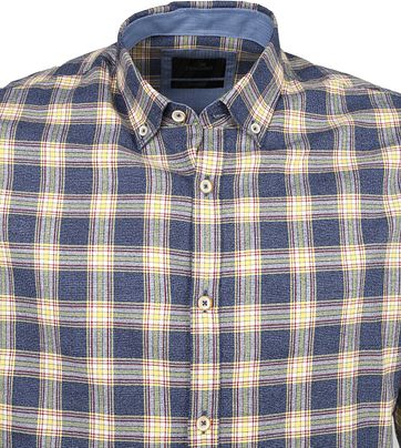 Vanguard Print Shirt Blocks Blue Beige
