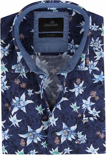 Vanguard Print Shirt Bloemen Navy