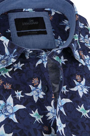 Vanguard Print Shirt Bloemen Navy