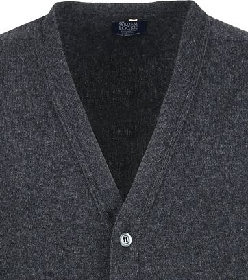 William Lockie Lambswool Cardigan Dark Grey