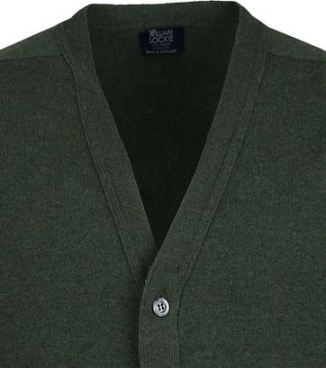 William Lockie Lammwolle Cardigan Dunkelgrün